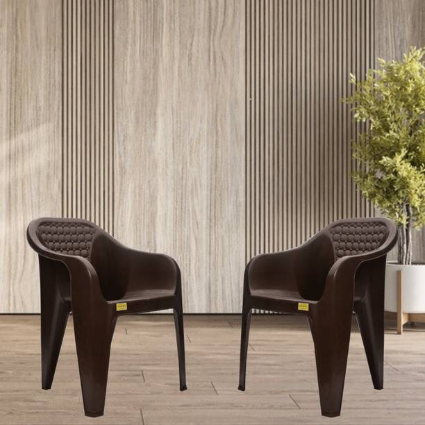 Patiofy Plastic Living Room Chair, Outdoor Chair, Arm Chair for Home Set of 2 Plastic Outdoor Chair