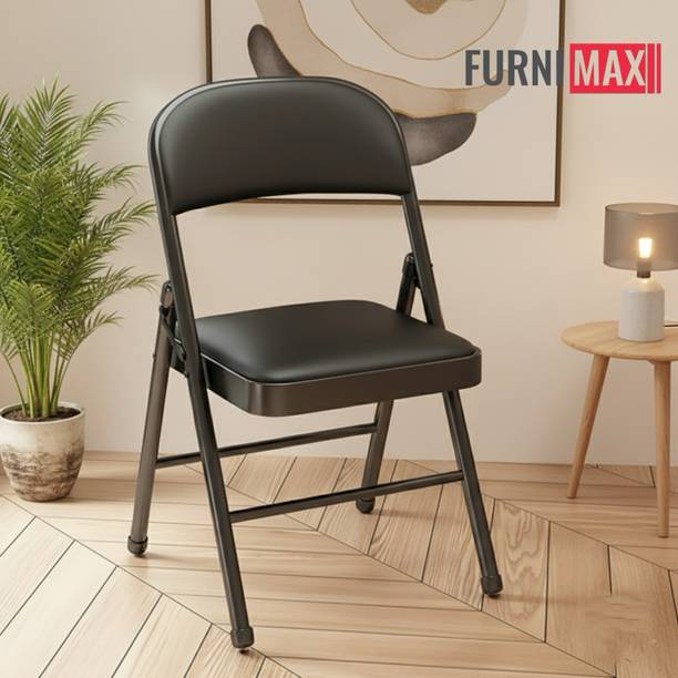 FURNIMAX Folding Study Chair With Leather Study Folding Chair