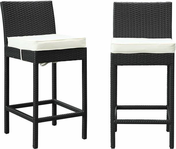 Jiomee Furniture Premium Rattan Wicker Patio High Bar Chairs for Café, Bars & Restaurant Metal Cafeteria Chair