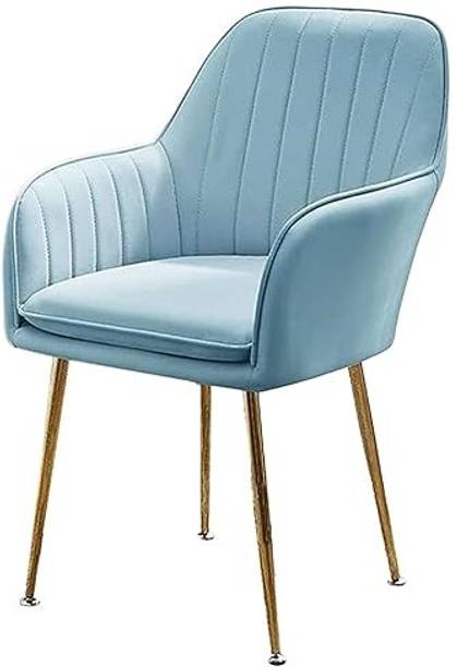 Toxigo Velvet Dining Chairs, Cushion Seat Chair for outdoor chair, pack of 1- sky blue Solid Wood Outdoor Chair