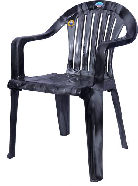 NEELGAGAN Durable Plastic Chair with Backrest & Armrest, Elegant Design for Home & Garden Plastic Outdoor Chair