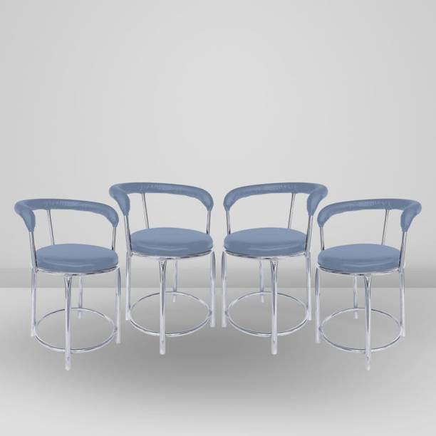 Binani 173 Stool with Comfortable Cushion Seat|Chrome Steel Frame Chair For Outdoor Use Metal Outdoor Chair