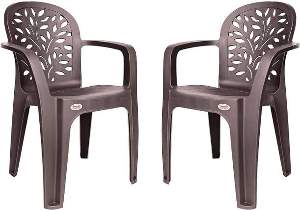 Binani Supreme Craft Designer Plastic Chair|Stackable Chair with Armrest|Chairs| Plastic Outdoor Chair