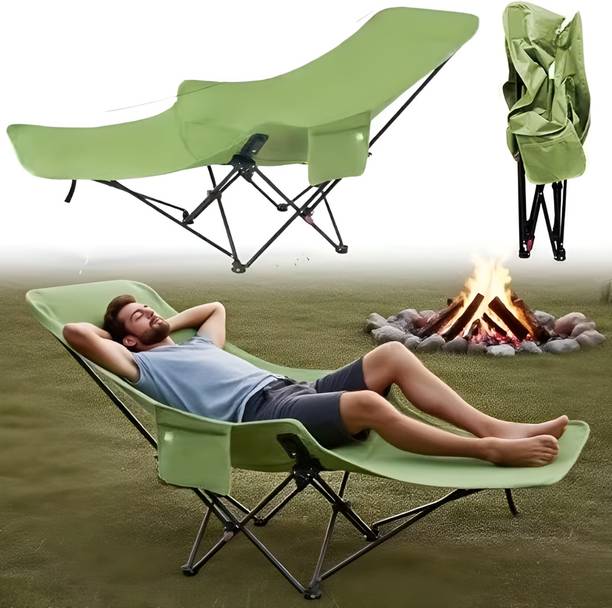 NIVKEZ Folding Camping Lounge Chair with Carry Bag for Beach, Picnic & Garden Synthetic Fiber Outdoor Chair