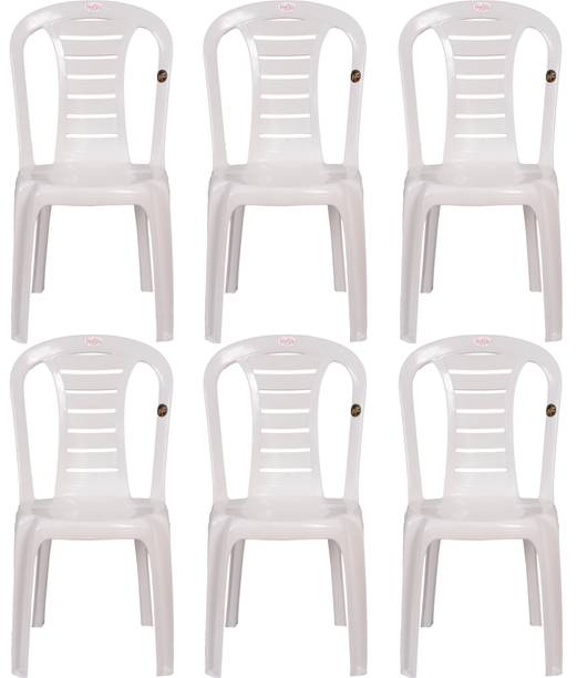 Petals Leo Stylish Heavy Duty | Stackable | Armless | for Garden and cafeteria Plastic Outdoor Chair