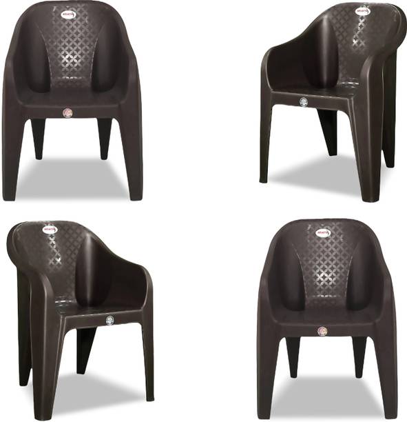 ARLAVYA Mario Model Arm Chair for Home, Garden, Office, Cafeteria Plastic Outdoor Chair