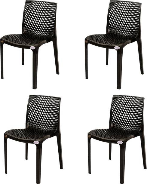 Petals Web Stylish Heavy Duty | Stackable | Armless | for Garden and cafeteria Plastic Outdoor Chair
