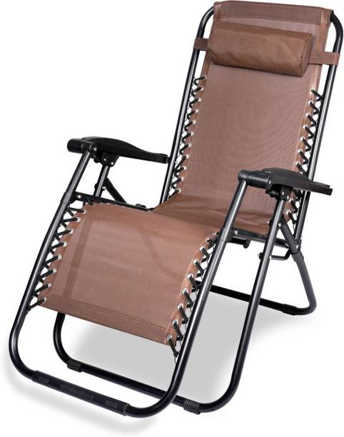SHOPIVAAN Zero Gravity Foldable Recliner Camping Chair Solid Wood Adjustable Fabric Outdoor Chair