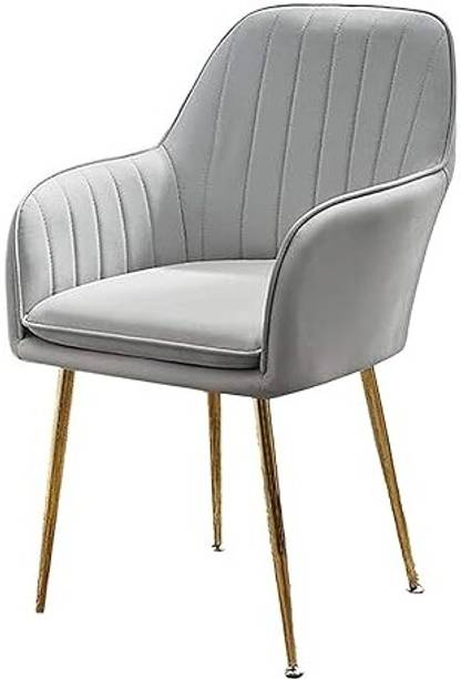 Toxigo Velvet Dining Chairs, Cushion Seat Chair for outdoor chair, pack of 1- grey Solid Wood Outdoor Chair
