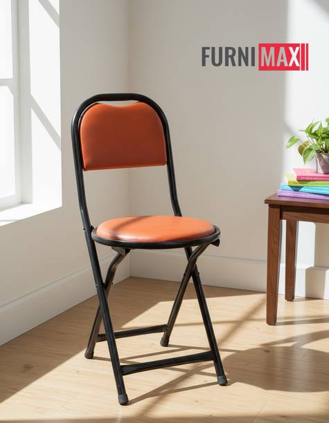 FURNIMAX Folding Stool Chair with Foot Rest for Home & Kitchen/Restaurant/Cafe Metal Outdoor Chair