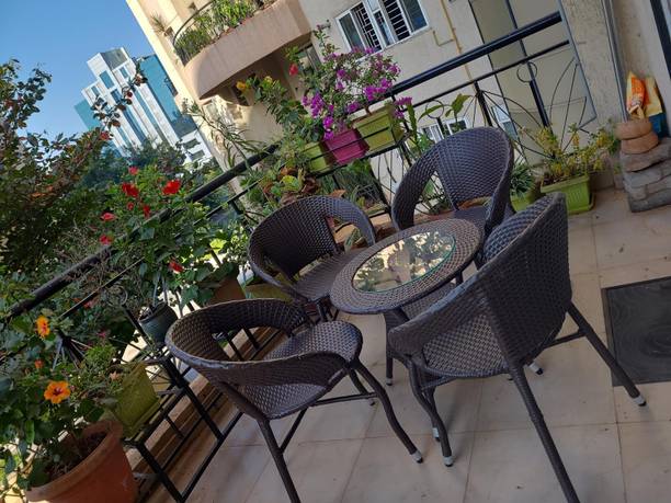 KLODOR Garden/Balcony/Terrace/Poolside Patio Seating Chair & Table Set For Outdoor Metal Outdoor Chair