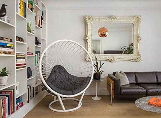 Smarts collection Iron Bubble Chair with Slim Form Seat Cushion For Hall Metal Outdoor Chair