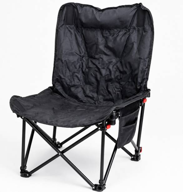VALAJOGI 4-Position Recliner Camping Chair with Headrest, Foldable Beach Patio Sofa Chair Fabric Outdoor Chair