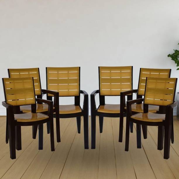 ITALICA Designer Series Comfortable Plastic Arm Chair/Double Insert Stackable Chair/ Plastic Outdoor Chair