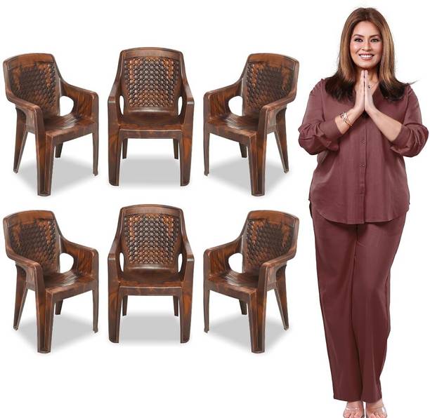 MAHARAJA Safari111 for Home,Office | Comfortable | ArmRest Plastic Outdoor Chair Plastic Outdoor Chair