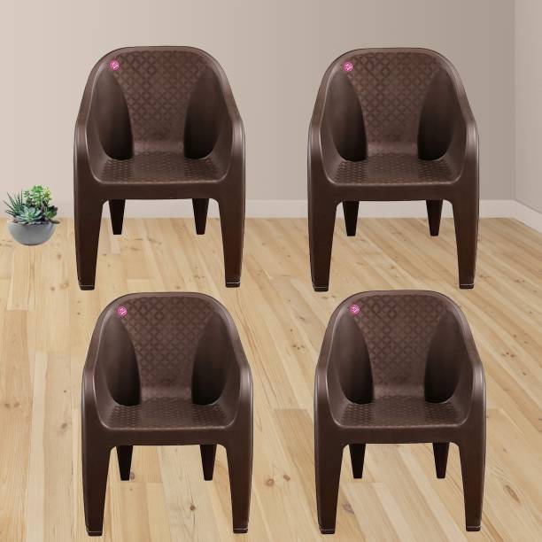 HOMIBOSS set of 4 | Plastic chairs for home, Living Rooms, & Garden Plastic Outdoor Chair