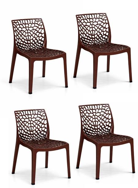SRI GAYATHRI POLYMERS Premium Web Design Plastic Chair|Stylish Modern Armless Chair for multipurpose Plastic Outdoor Chair