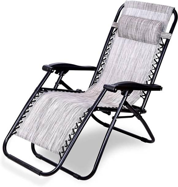 SHOPIVAAN Zero Gravity Foldable Recliner Camping Chair Solid Wood Adjustable Fabric Outdoor Chair