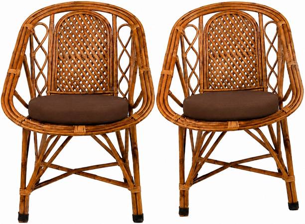 AVIKA Bamboo Cane Lawn Chair Pack of 2 | Balcony, Room & Outdoor Chair Cane Outdoor Chair