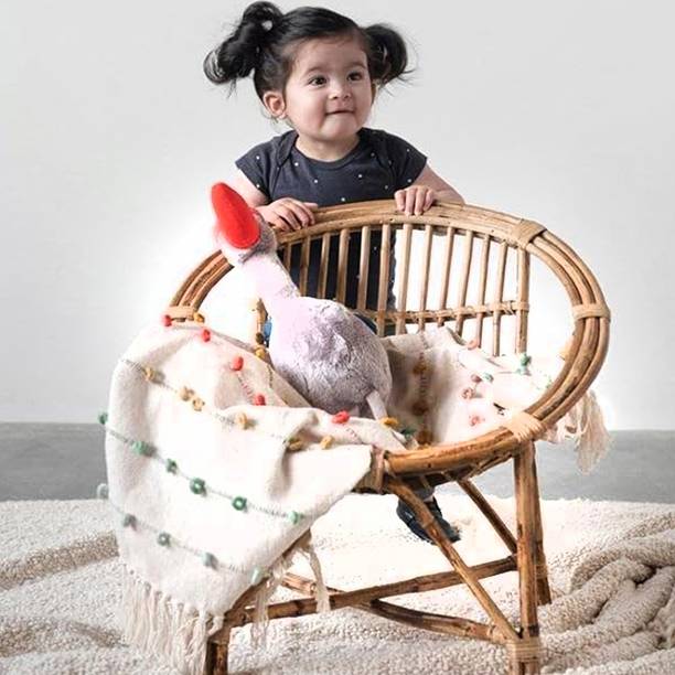 ZAANCREATION Cane Bamboo Kursi for Child 2-10yr Solid wood Desk Chair Durable portable room Cane Outdoor Chair