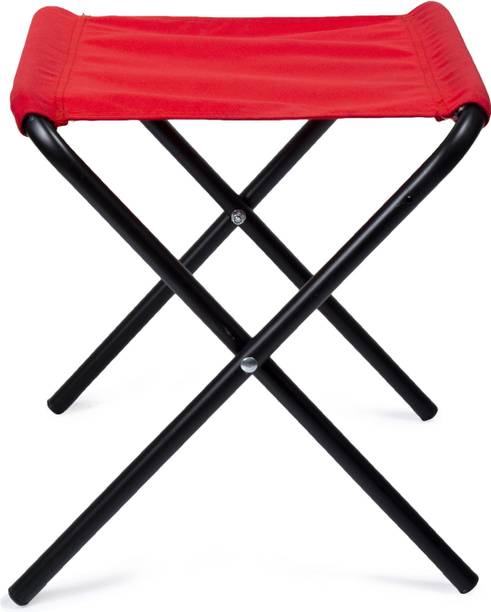 GreenLands Folding Red Stool with Water-Resistant Polyester Fabric – Easy Setup (Medium) Metal Outdoor Chair