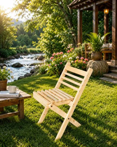 Talha Art Craft Wooden premium Foldable Chair Suitable For Outdoor/ Cafe/ Indoor/ camping Solid Wood Outdoor Chair