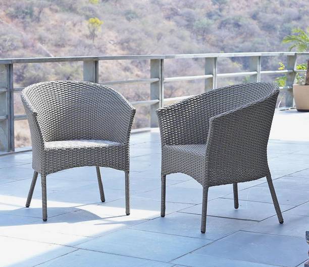 Wooden Street Vatican Set of 2 Outdoor Seating Chairs, Garden Patio Coffee Chair Set Metal Outdoor Chair