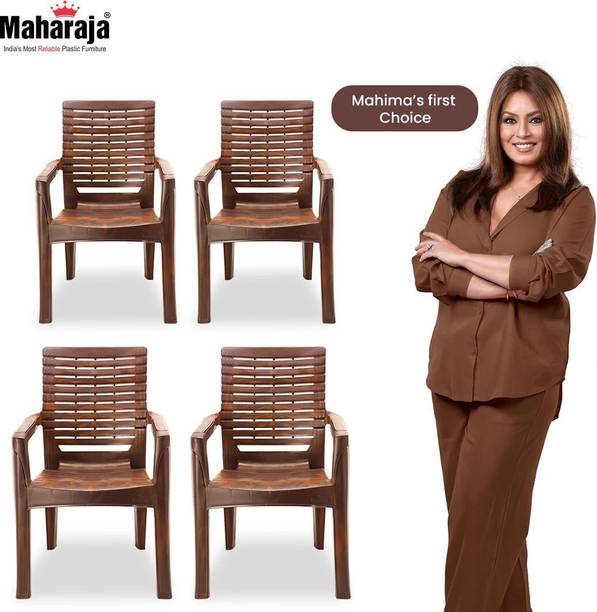 MAHARAJA Singham 102 Premium Plastic Chair –Ergonomic Armrest Design, Ultra-Durable Chair Plastic Outdoor Chair