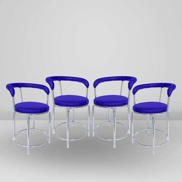 Binani 173 Stool with Comfortable Cushion Seat|Chrome Steel Frame Chair For Outdoor Use Metal Outdoor Chair