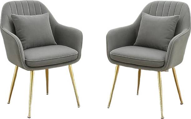 Toxigo Modern Velvet Accent Chairs with Cushioned Seat and Metal Legs Fabric Outdoor Chair