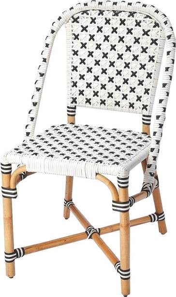 IRA Tenor Rattan Dining Indoor Outdoor Arm Chair Balcony & Garden White & Black Bamboo Outdoor Chair