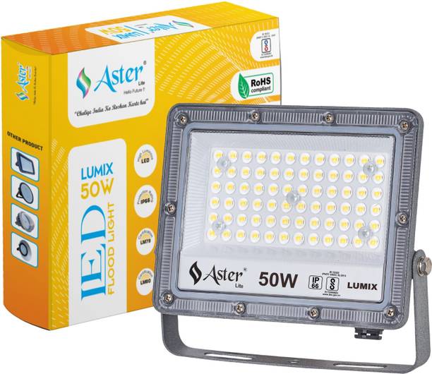 ASTER LITE Lumix 50W LED Flood Light IP66 Waterproof 6500K Cool White Flood Light Outdoor Lamp