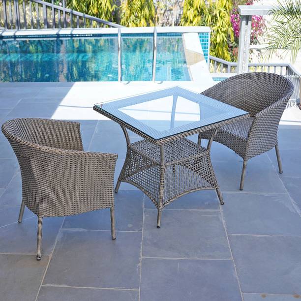 Wooden Street Metal Table & Chair Set