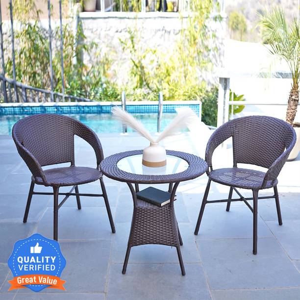 Wooden Street Metal Table & Chair Set