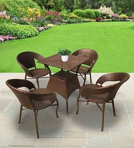 IIOF D-12 Outdoor/indoor Rattan wicker chair sets with table Metal Outdoor Chair