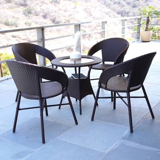 Wooden Street Metal Table & Chair Set