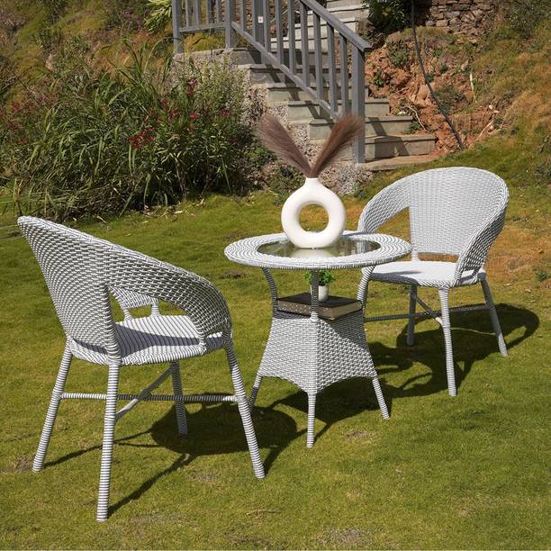 Wooden Street Metal Table & Chair Set