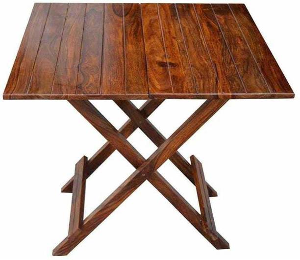 FURNISQUARE Solid Sheesham Wood Folding Coffee Table For Living Room, Balcony And Garden Solid Wood Outdoor Table