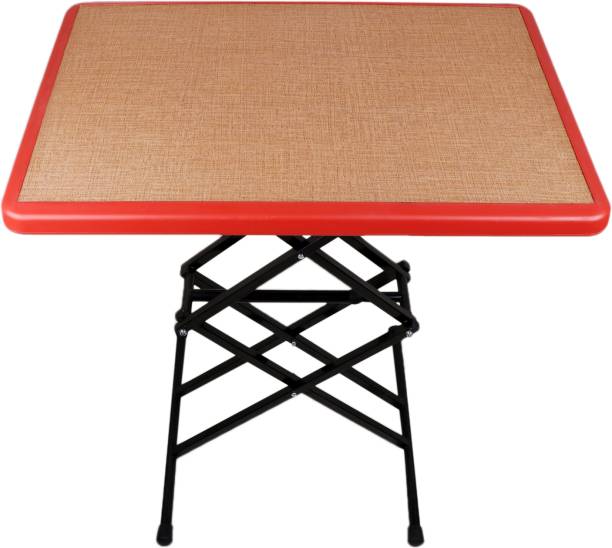 Branco Multipurpose Scissor Adjustable Folding Table for Study & Cafeteria (Color- Red) Plastic Outdoor Table