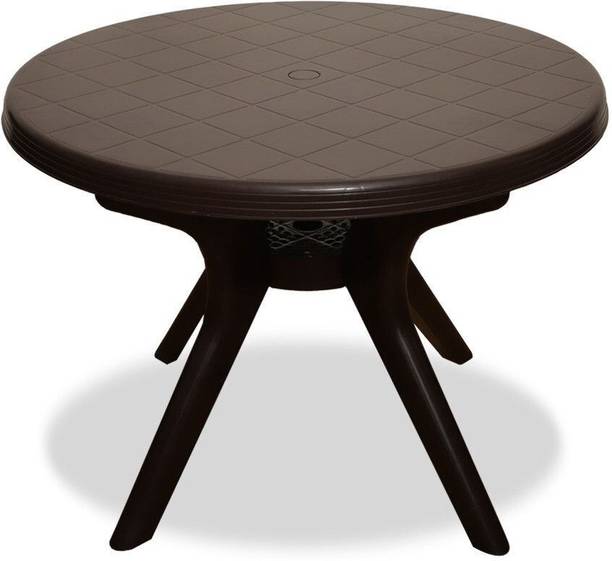 ARLAVYA Magna Model Multipurpose Round Table for Home Garden Cafeteria Plastic Outdoor Table