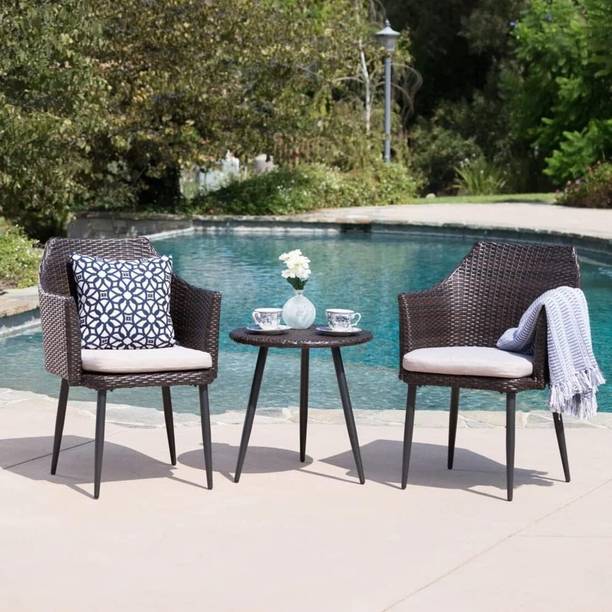 Mymigos Outdoor 2 Chair and One Table Set For Garden,Poolside | Metal Outdoor Table