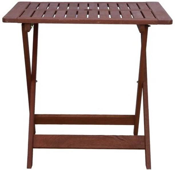 spacepanda Garry Folding Table in Full Red Meranti Wood for Indoor, Lawn (2 x 2 Foot) Solid Wood Outdoor Table