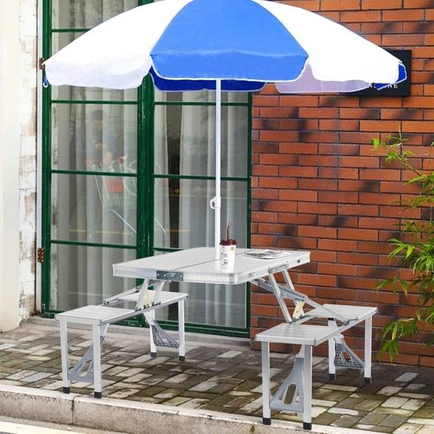 UTKRSTASTORE Folding Picnic Camping Table Set,Portable Desk with 4 Seats for Indoor Outdoor Solid Wood Outdoor Table