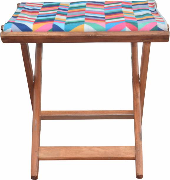 ROYAL BHARAT Foot Rest-Multicolor Solid Wood Outdoor Table