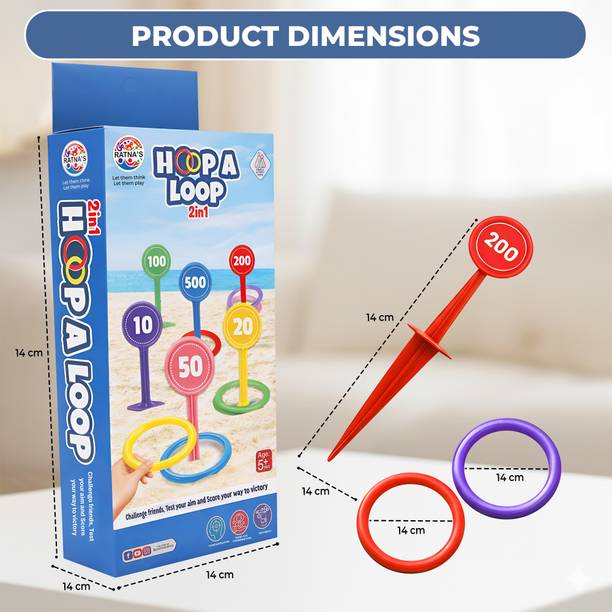 Ratnas Hoop A Loop 2in1 Ringtoss Challenge Friends Outdoor Toy
