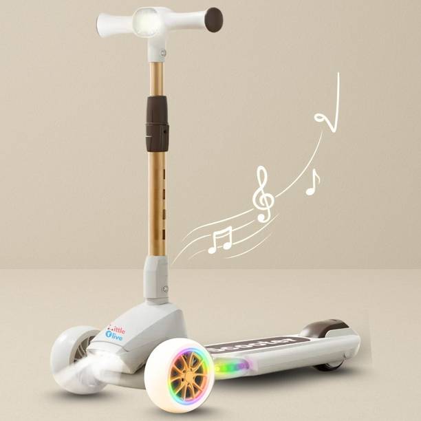 Little Olive Kids Scooter for 2–6 Years with LED Headlight & Light-Up Wheels