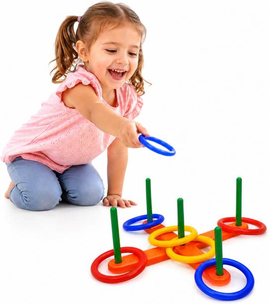 BEBRIGHT Ring Toss Game for Kids 3 + Years Colorful Skill Development I