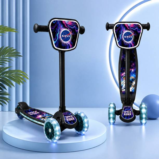 Mamma Love Space Rider Wheel Kick Scooter,Foldable with LED Wheels,Adjustable He