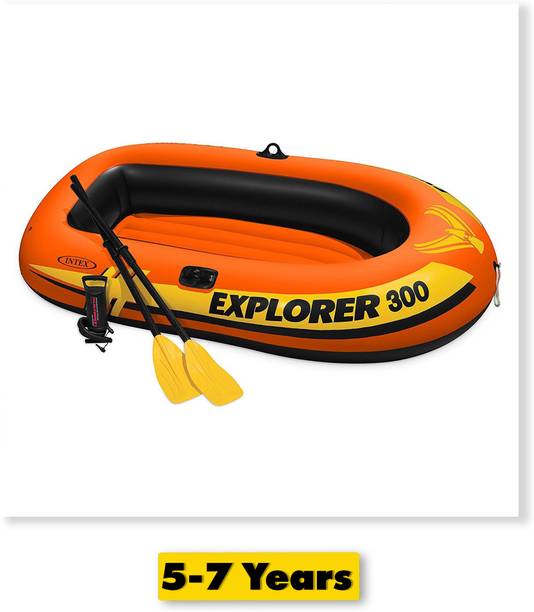 INTEX Explorer 300 Boat Set with Oars & Air pump, 3 Person Boat
