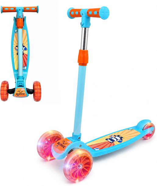 SLOVIC Kick Scooter For Kids 3+ Years with Adjustable Height | Lightweight & LED Weel Kids Scooter